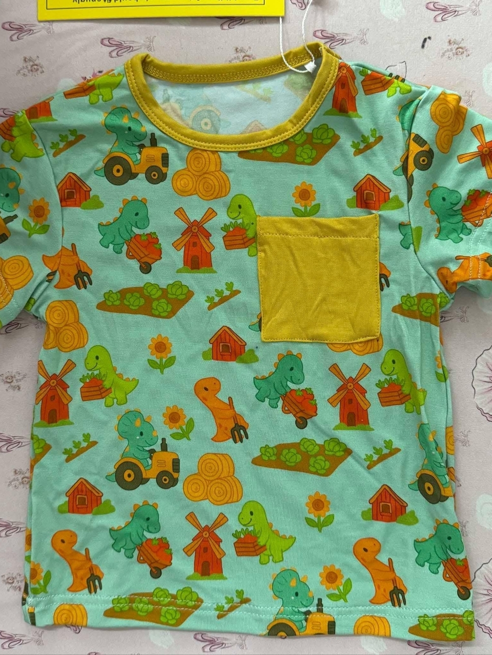 Cozy Critters Bamboo Dino Farm Short Sleeve